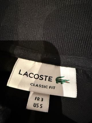 Polo Lacoste Negro Talla S Original