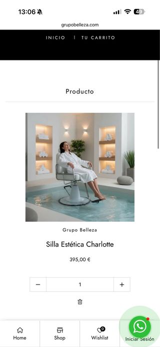 Silla Barbería Belleza Cuero Sintético y plata