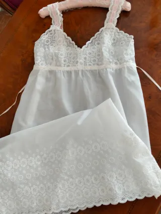 Conjunto Novia Camisón y Bata Encaje Blanco