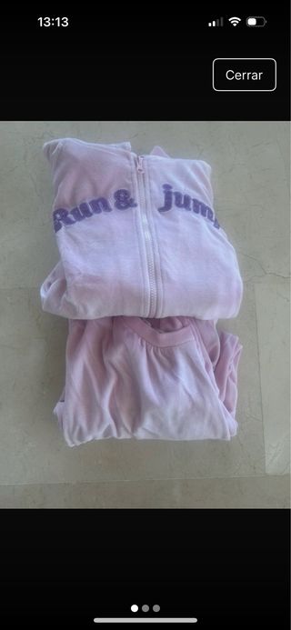 Chándal terciopelo rosa Talla S