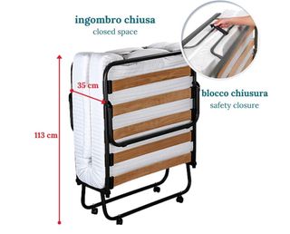 Cama Plegable Metálica y Madera. Regalo edredon