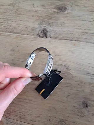 Pulsera Lotus Cuero Marrón y Plata