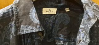Camisa Etro Paisley Azul y Negra Talla M