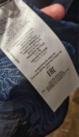 Camisa Etro Paisley Azul y Negra Talla M