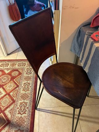 Silla Vintage Cuero Marrón