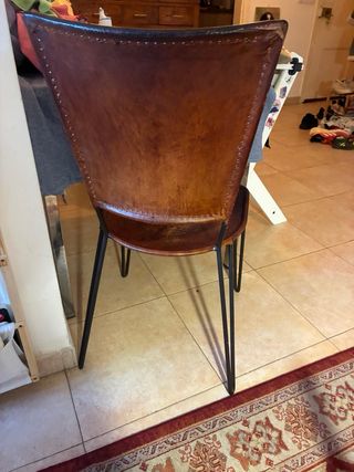 Silla Vintage Cuero Marrón