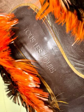 Zapatos vintage tacón plumas T.38