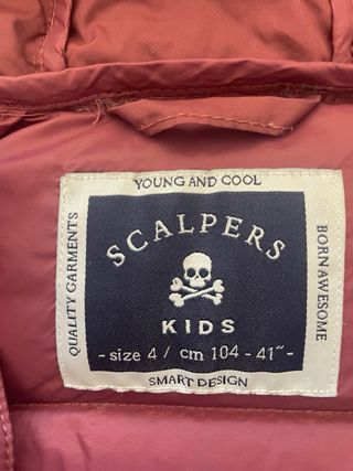 Plumífero niño Scalpers burdeos con capucha T.4