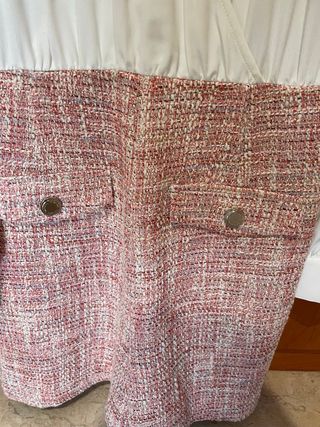 Mono corto  Morgan blanco y rosa talla L