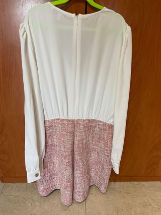 Mono corto  Morgan blanco y rosa talla L