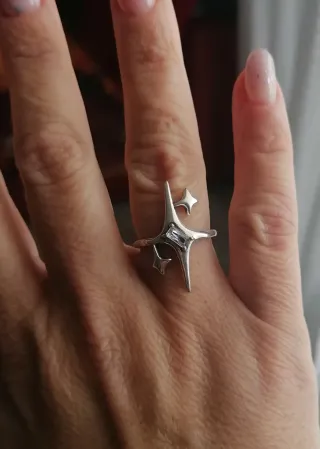 Anello Argento S925 Stelle Cadenti