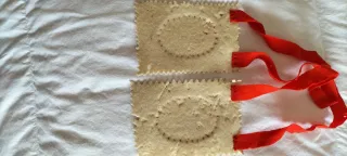 Antiguo Escapulario de Fieltro con Medallones.