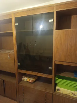 Regalo Mueble antiguo madera y crista