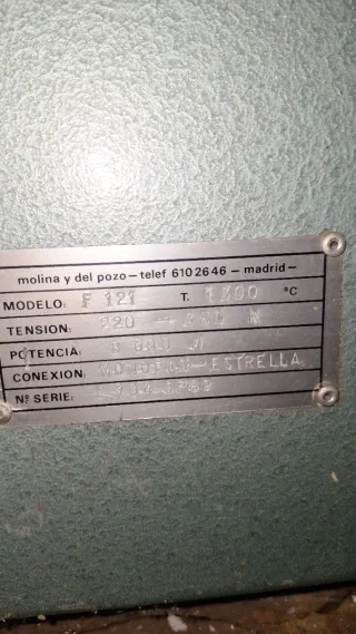 Horno industrial cerámica/vidrio