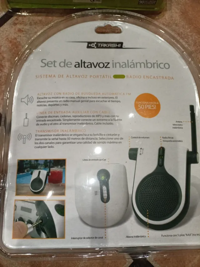 Radio Altavoz Inalámbrico Blanco y Negro