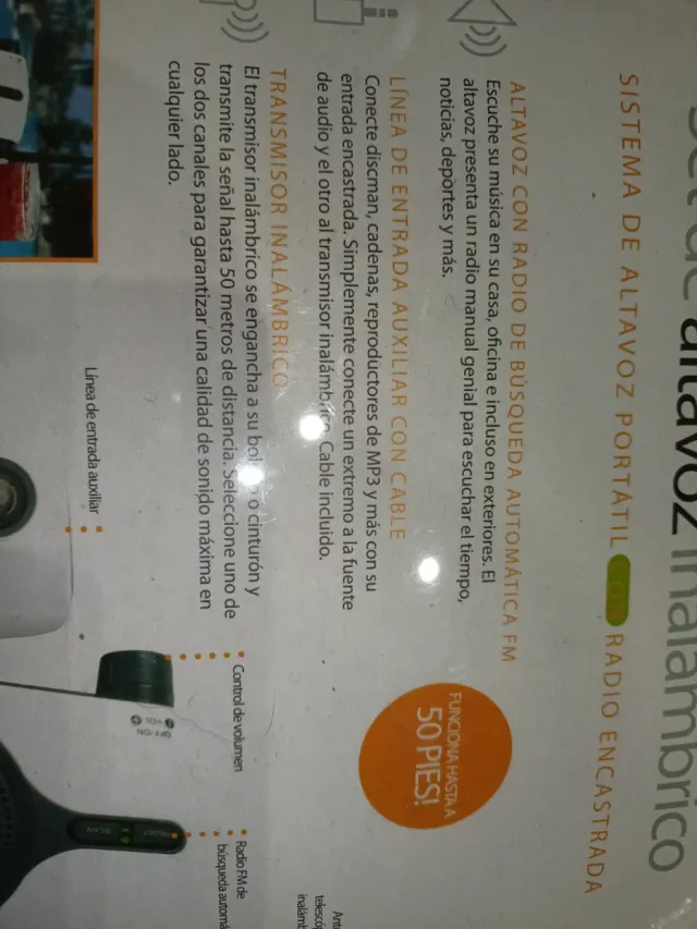 Radio Altavoz Inalámbrico Blanco y Negro