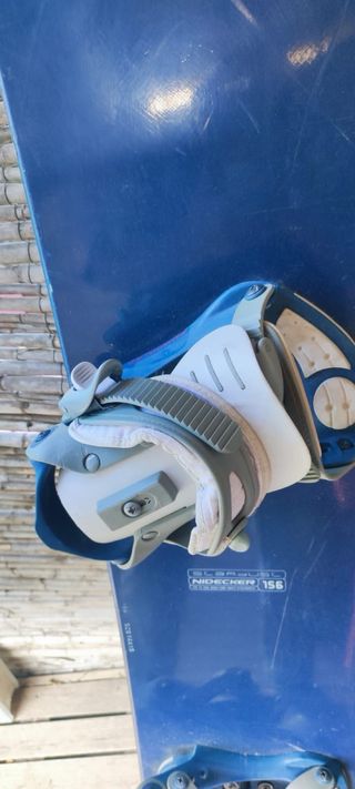 Tabla de Snowboard Azul con Fijaciones