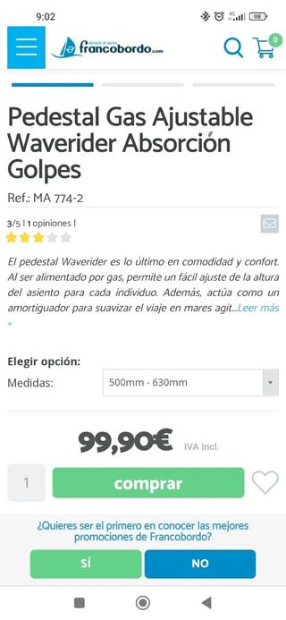 2 Pedestales aluminio para asiento barco Nuevos