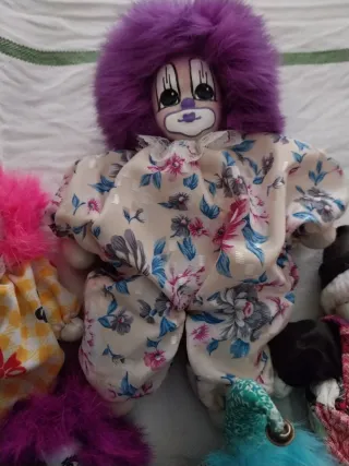 Bambole Clown Tessuto Vintage Anni 80