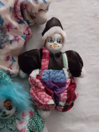 Bambole Clown Tessuto Vintage Anni 80