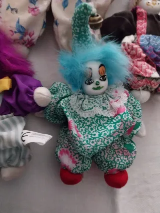 Bambole Clown Tessuto Vintage Anni 80