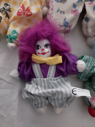 Bambole Clown Tessuto Vintage Anni 80