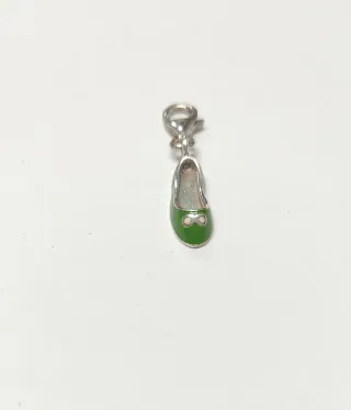 Colgante Bailarina Charm Plata Esmalte Verde