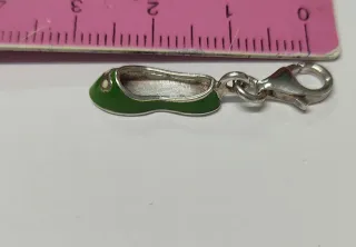 Colgante Bailarina Charm Plata Esmalte Verde