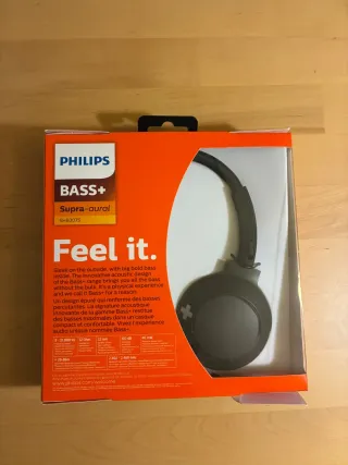 Auriculares Philips BASS+ SHB3075 Negros