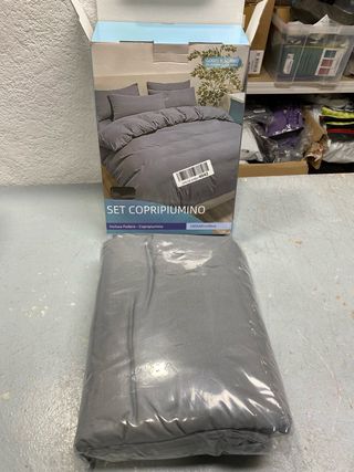 Conjunto funda nórdica 230x220 cm gris