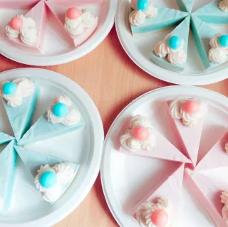 Porciones de tarta de jabón (azul y rosa)