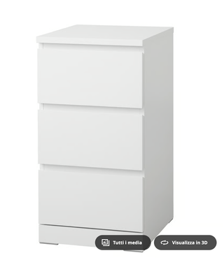 IKEA Cassettiera MALM 3 cassetti, bianco