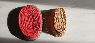 2 cestini ovali in vimini