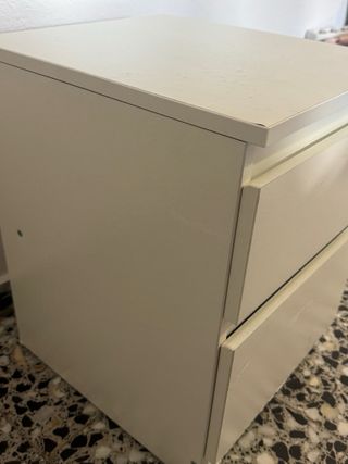 Cómoda Malm 2 cajones blanca montada
