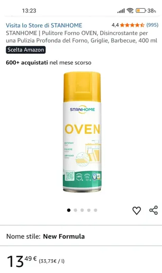 Stanhome Pulitore Forno OVEN 400 ml