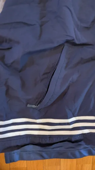 Chaqueta Adidas Azul y Gris con Capucha