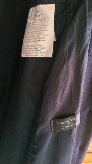 Abrigo lana y cashmere negro