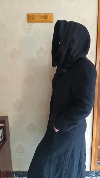 Abrigo lana y cashmere negro