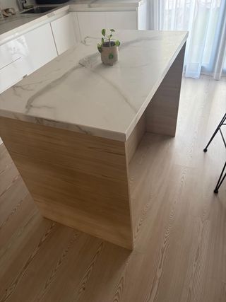 Isla de cocina mármol blanco