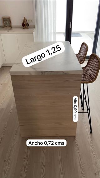 Isla de cocina mármol blanco