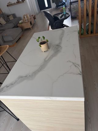 Isla de cocina mármol blanco