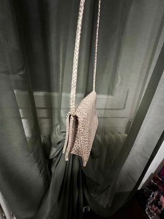 Borsa pitonata beige/marrone 16x22x4