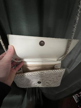 Borsa pitonata beige/marrone 16x22x4