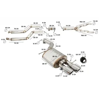 Sistema de escape deportivo completo para BMW Seri