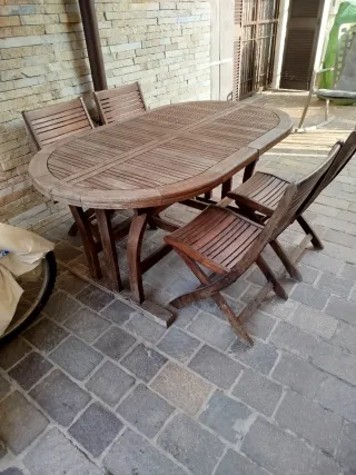 Tavolo allungabile da giardino con 6 sedie