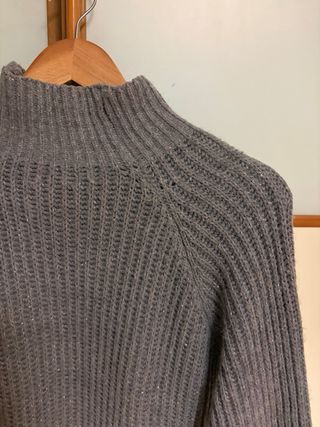 Maglione abito grigio con fili argento