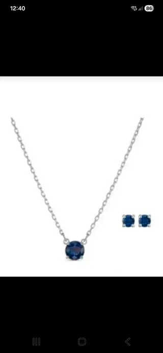 Conjunto Swarovski Azul Redondo