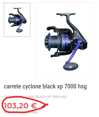 Carrete Cinnetic Cyclone Black XP 7000 HSG. NUEVO.