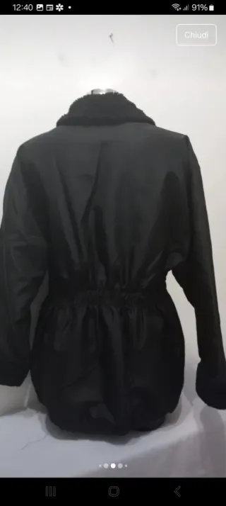 Giacca donna nera con pelliccia