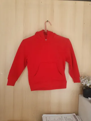 Sudadera infantil roja algodón 100% talla 5/6 años